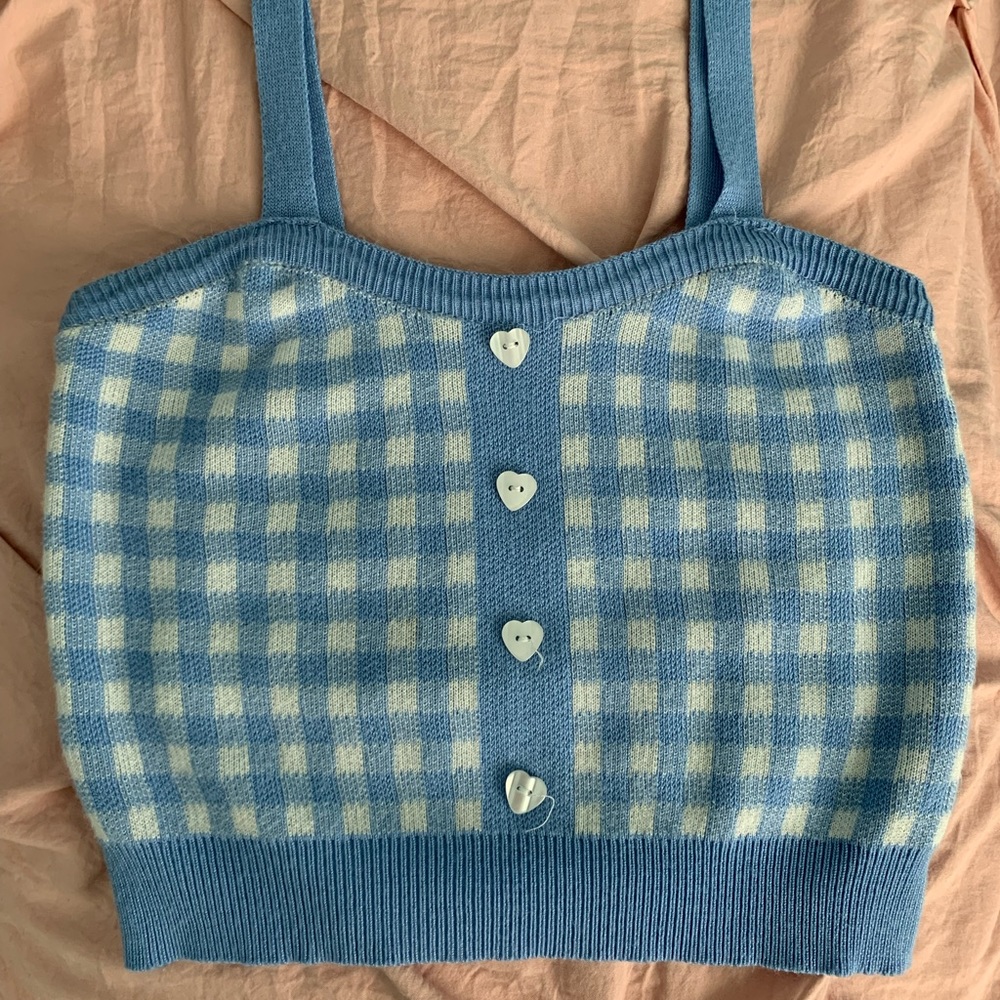 plaid blue cami